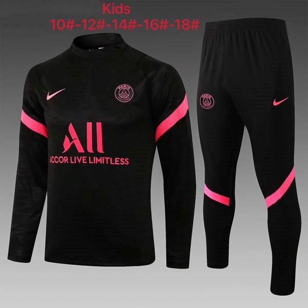 Kinder Trainingsanzüge Paris Saint Germain 2022 Schwarz Pink Günstige Fußballtrikots